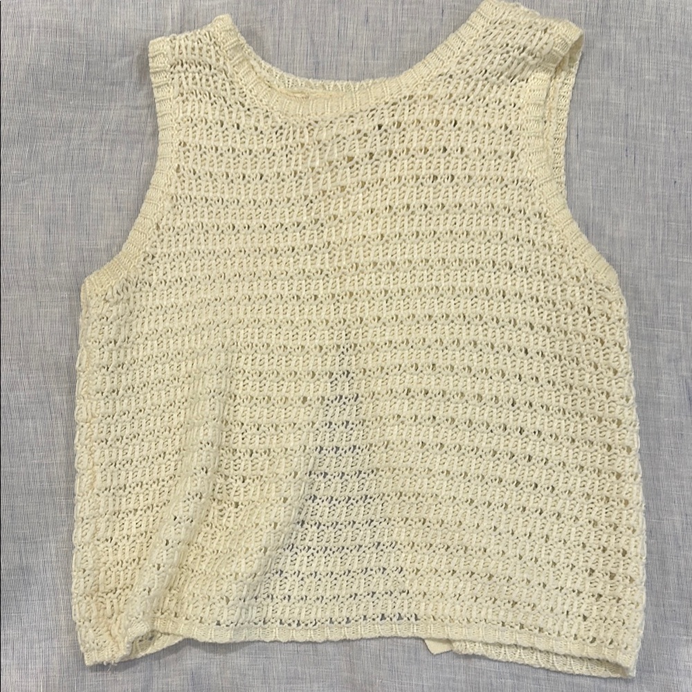 Elegant Cream Crochet Tank Top